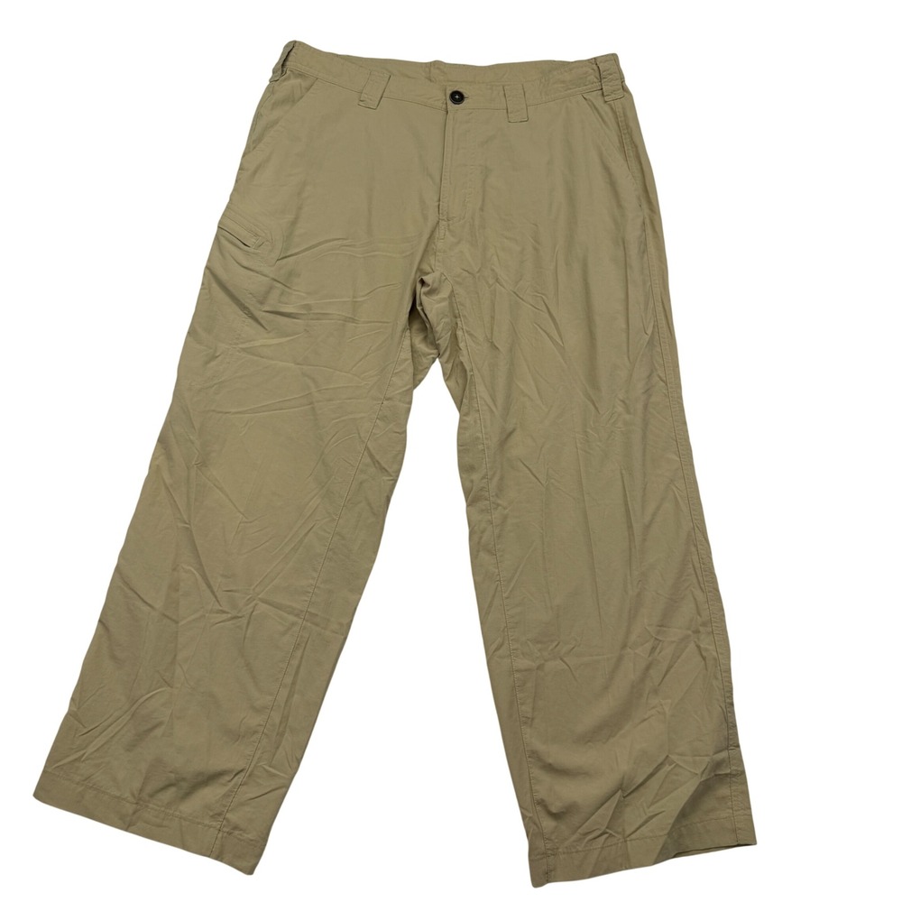 ExOfficio Pants Mens 36x27 Tan Nylon Hiking Outdoor Straight Leg Lightweight